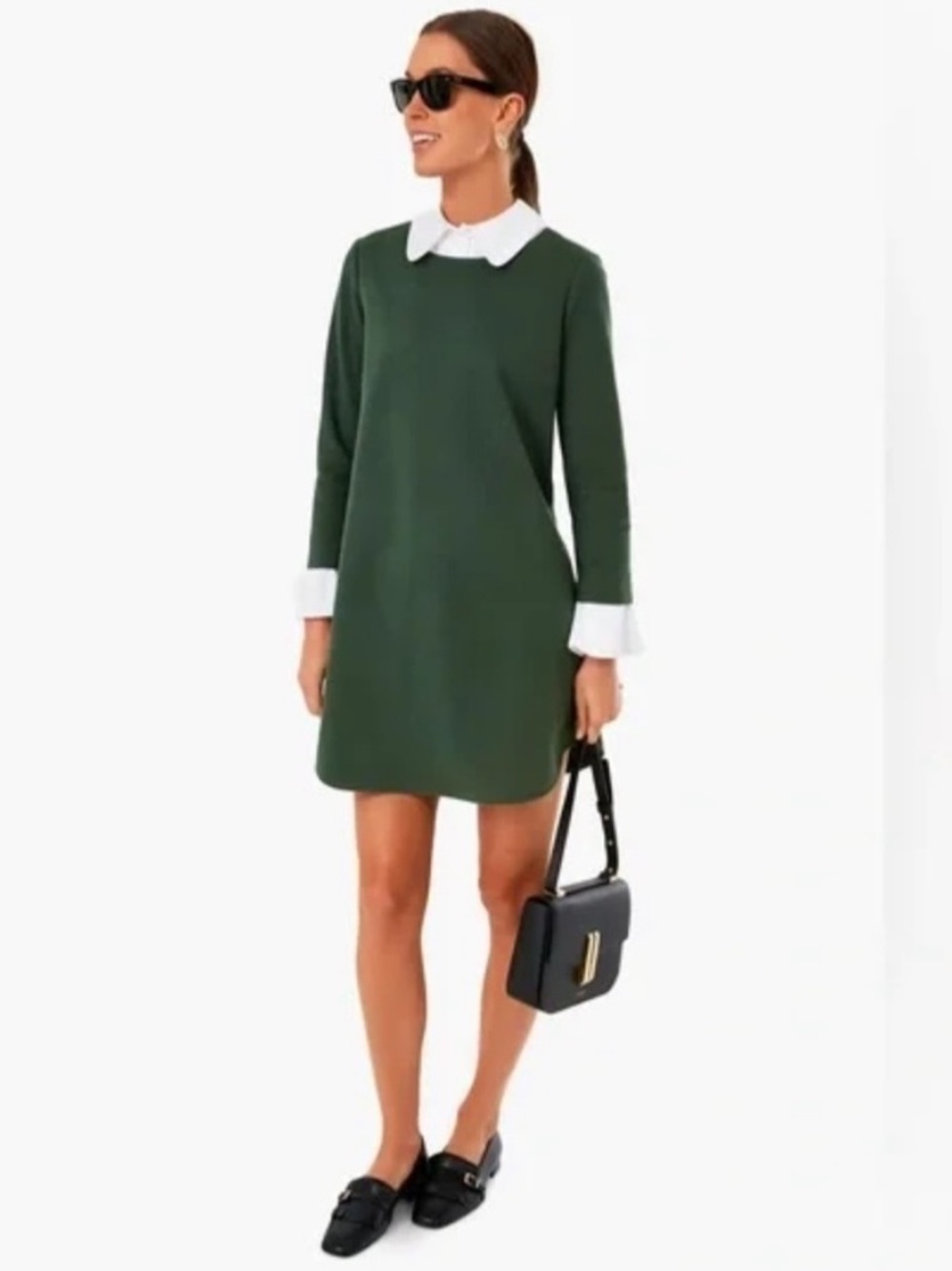 Tuckernuck English Ivy Green Dakota Dress with White Peter Pan Collar Size XXL